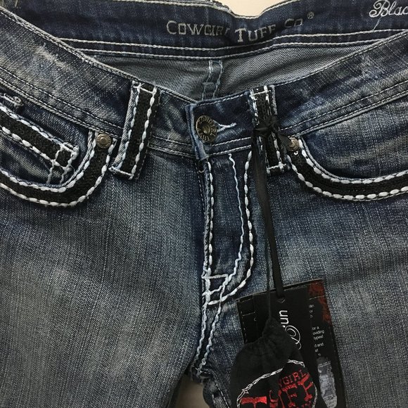 NWT Cowgirl Tuff Black Diamond Jeans W: 27/ L:31 - Picture 9 of 16